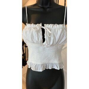 Paper moon womens crop summer top  white medium